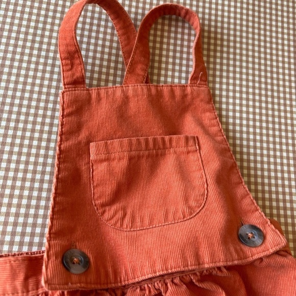 Carter’s Pinafore dress mouse pocket floral flowers + Orange romper.18 month - Picture 2 of 15